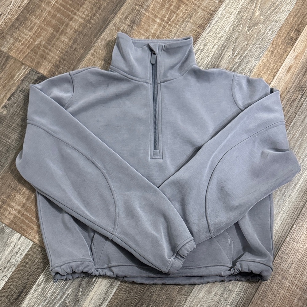 Lululemon brushed softstreme half-zip sweatshirt size 2 Belgium Blue